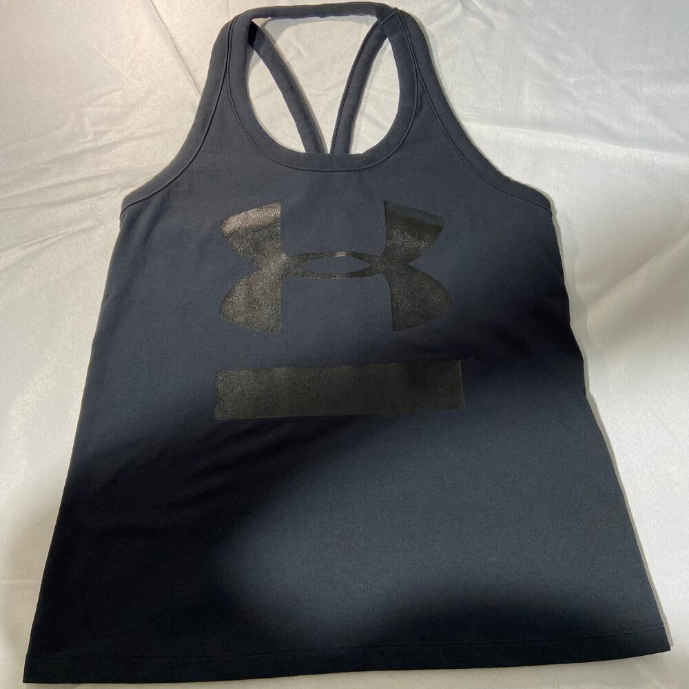Under Armour Women’s Black Racerback Tank With Logo Medium
